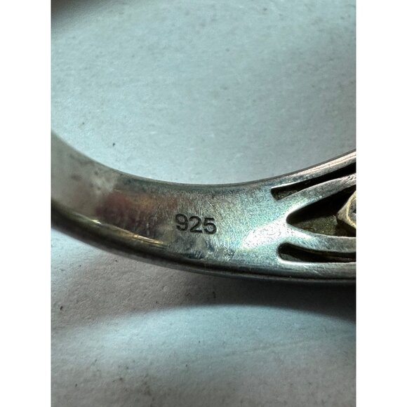 Estate Sterling Silver 925 Ring Size 6, Large Oval Black Stone, 10.9g - Picture 5 of 8